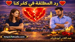 رد المطلقة في كفر كنا بطرق إصلاح العلاقة الزوجية وتعزيز التفاهم بين الزوجين بعد الطلاق